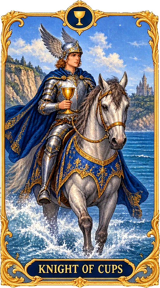 Lá bài Tarot Kỵ Sĩ Cốc — Knight of Cups