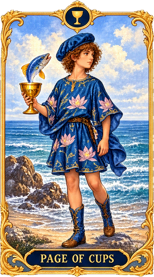 Lá bài Tarot Thị Đồng Cốc — Page of Cups