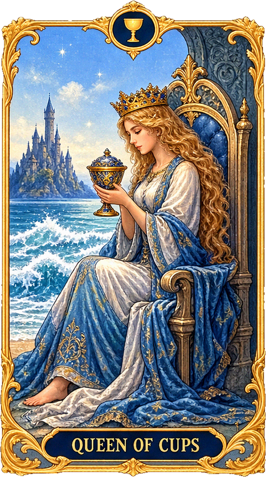 Lá bài Tarot Nữ Hoàng Cốc — Queen of Cups