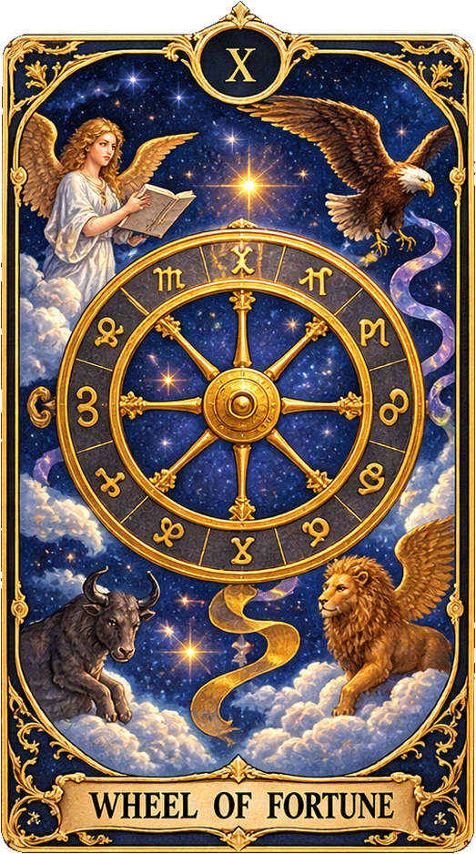 Lá bài Tarot Bánh Xe Số Phận — Wheel of Fortune