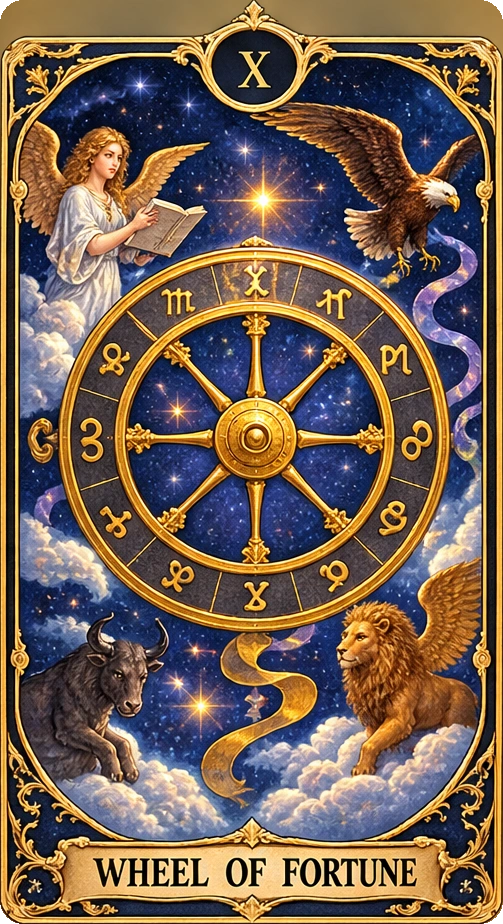 Lá bài tarot Bánh Xe Số Phận — Wheel of Fortune