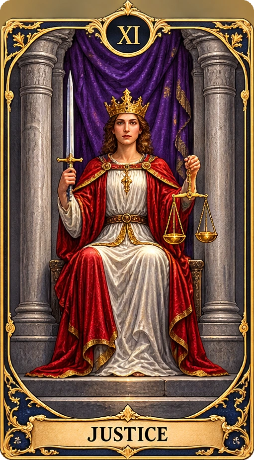 Lá bài tarot Công Lý — Justice