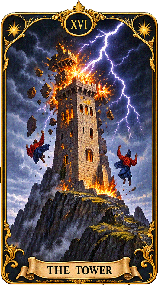Lá bài Tarot Tòa Tháp — The Tower