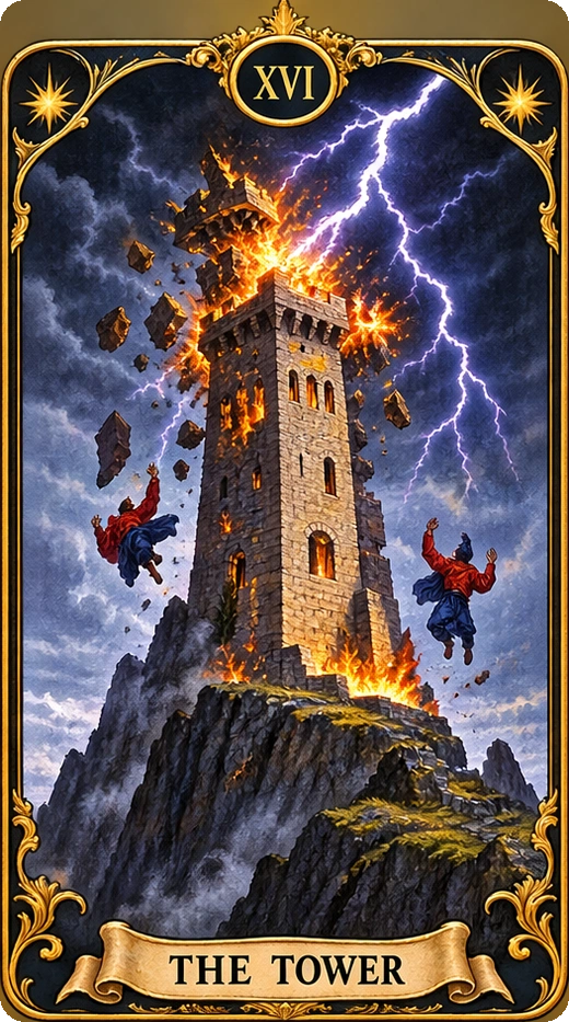 Lá bài tarot Tòa Tháp — The Tower
