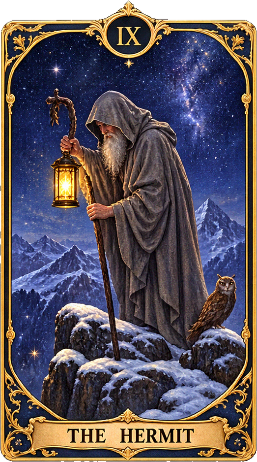 Lá bài Tarot Ẩn Sĩ — The Hermit