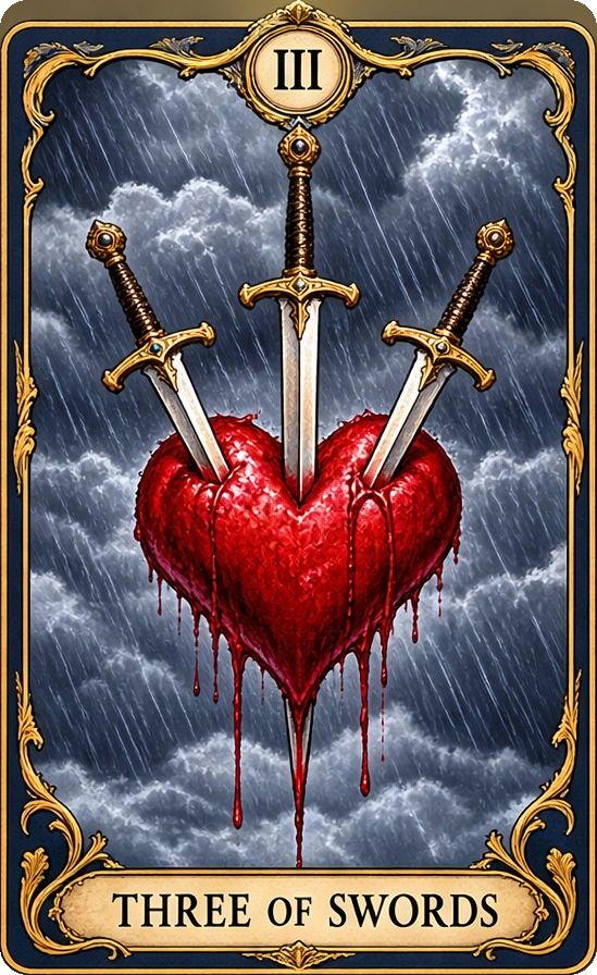 Lá bài tarot Ba Kiếm — Three of Swords