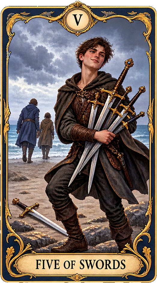 Lá bài Tarot Năm Kiếm — Five of Swords