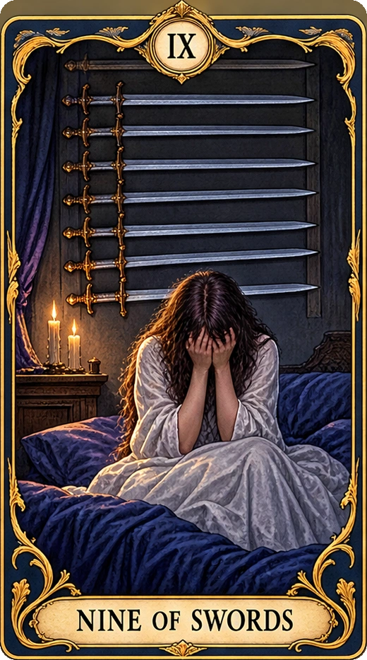 Lá bài tarot Chín Kiếm — Nine of Swords