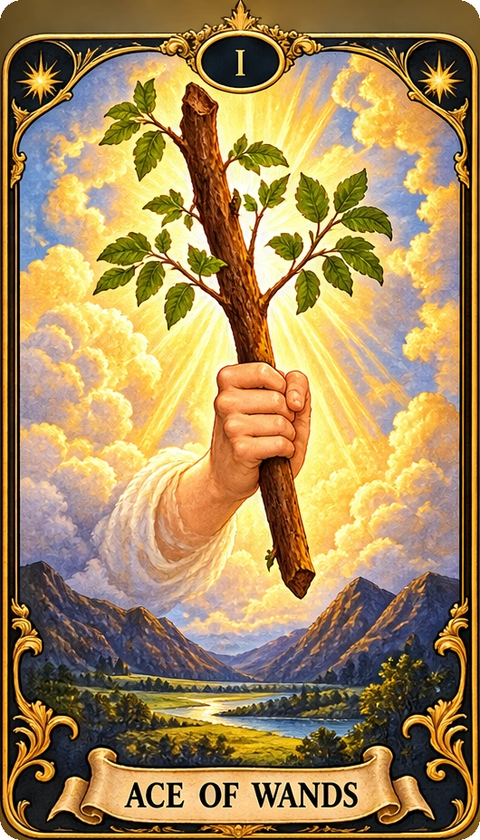 Lá bài tarot Át Gậy — Ace of Wands
