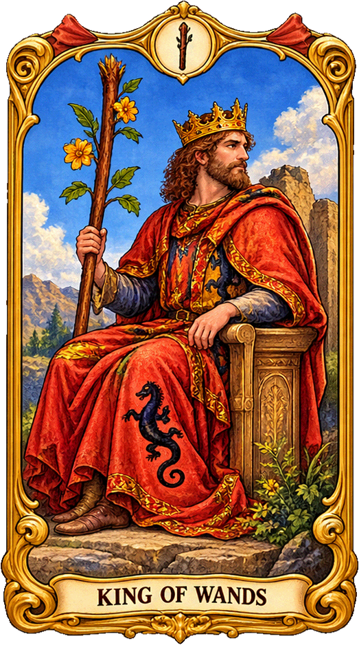 Lá bài Tarot Đức Vua Gậy — King of Wands