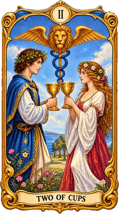 Lá bài Tarot Hai Cốc — Two of Cups