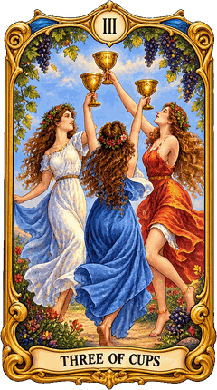 Lá bài Tarot Ba Cốc — Three of Cups