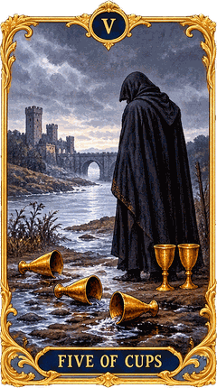 Lá bài Tarot Năm Cốc — Five of Cups
