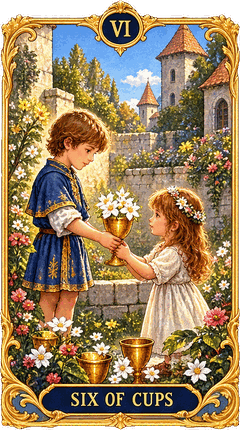 Lá bài Tarot Sáu Cốc — Six of Cups