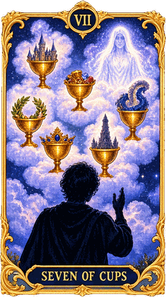 Lá bài Tarot Bảy Cốc — Seven of Cups