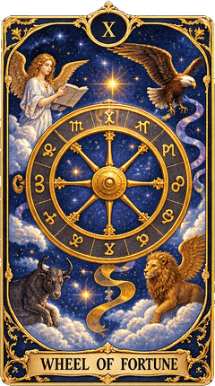 Lá bài Tarot Bánh Xe Số Phận — Wheel of Fortune