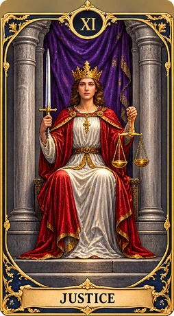 Lá bài tarot Công Lý