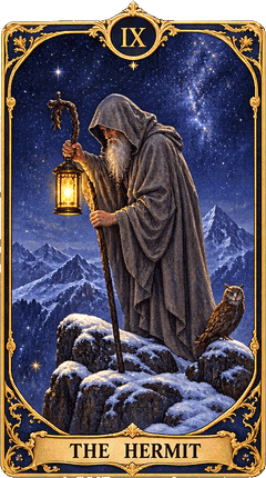 Lá bài Tarot Ẩn Sĩ — The Hermit