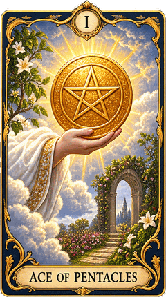 Lá bài Tarot Át Tiền — Ace of Pentacles