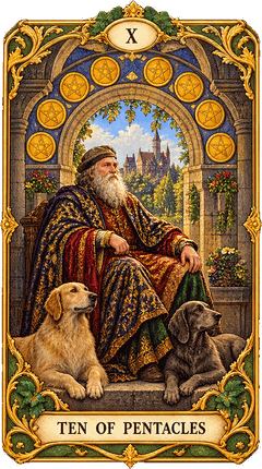 Lá bài Tarot Mười Tiền — Ten of Pentacles