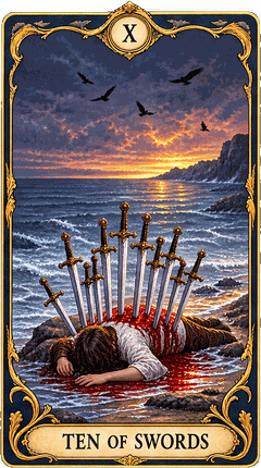 Lá bài Tarot Mười Kiếm — Ten of Swords