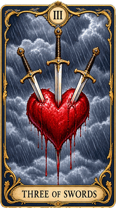Lá bài Tarot Ba Kiếm — Three of Swords