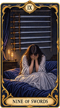 Lá bài Tarot Chín Kiếm — Nine of Swords