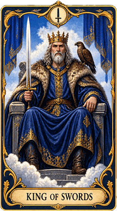 Lá bài Tarot Đức Vua Kiếm — King of Swords