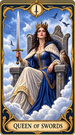 Lá bài tarot Nữ Hoàng Kiếm