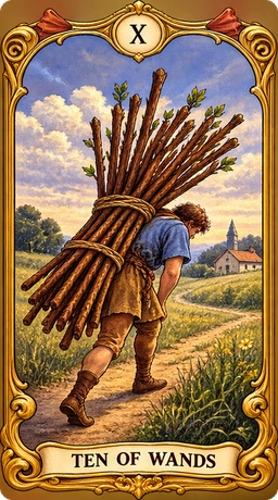 Lá bài tarot Mười Gậy