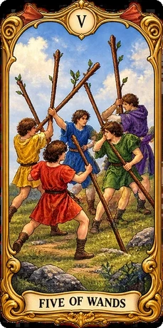 Lá bài tarot Năm Gậy