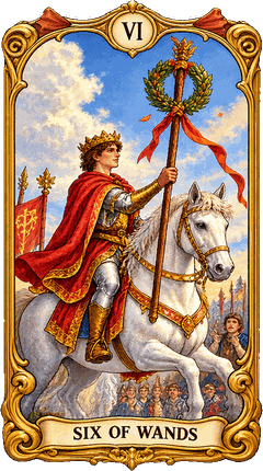 Lá bài Tarot Sáu Gậy — Six of Wands