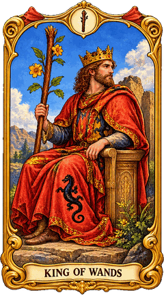 Lá bài Tarot Đức Vua Gậy — King of Wands