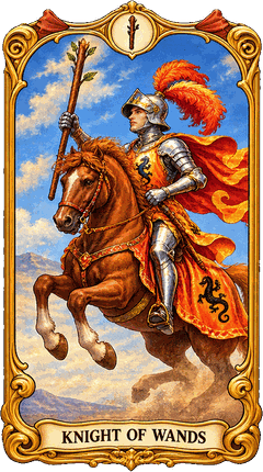 Lá bài Tarot Kỵ Sĩ Gậy — Knight of Wands
