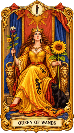 Lá bài Tarot Nữ Hoàng Gậy — Queen of Wands